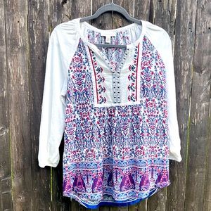 Vintage America Boho Tunic Top, Size M